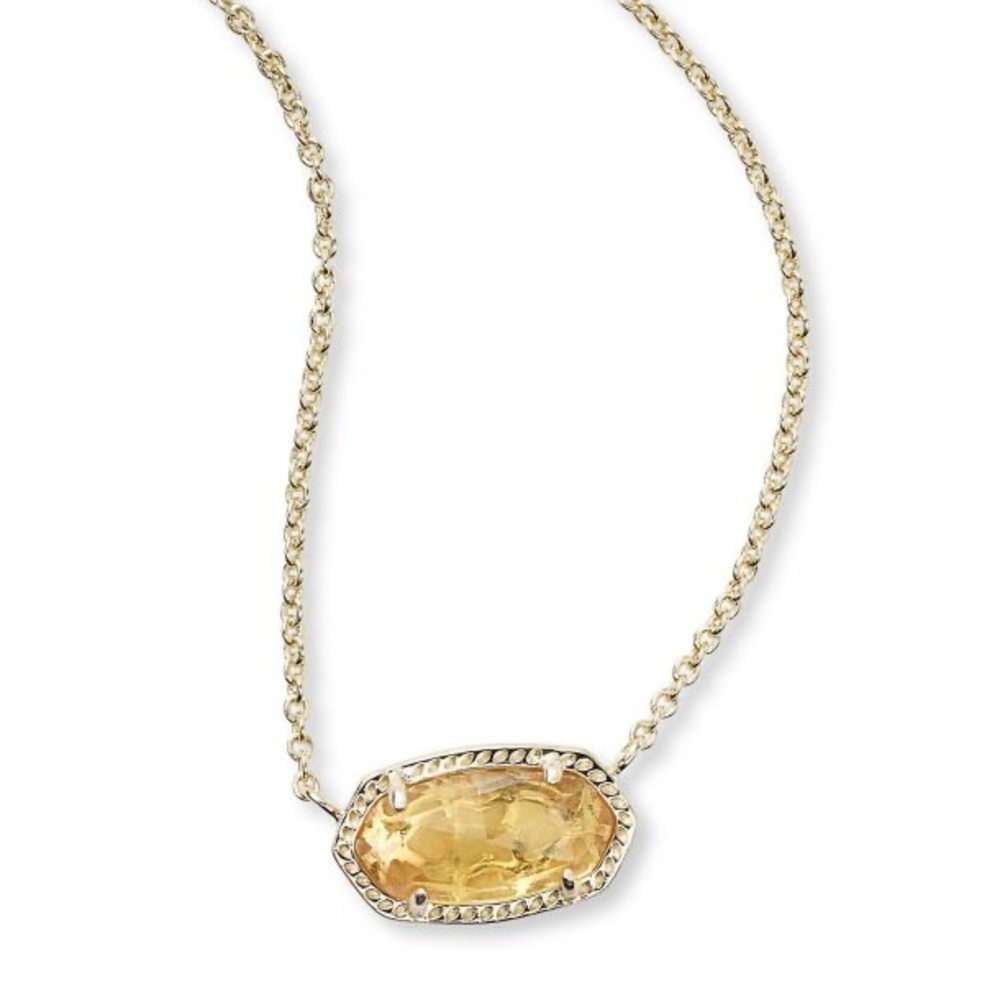 Kendra Scott Gold Necklace with yellow stone